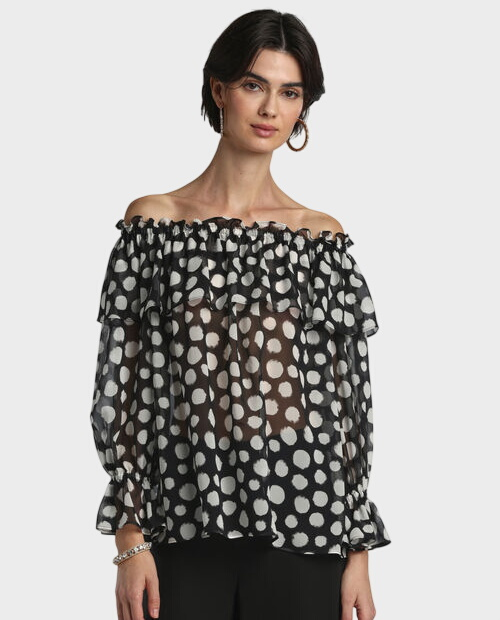 Jedwabna bluzka w groszki Balera - Image #0