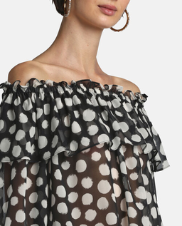 Jedwabna bluzka w groszki Balera - Image #3