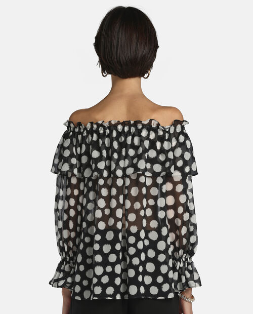 Jedwabna bluzka w groszki Balera