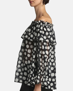 Jedwabna bluzka w groszki Balera - Image #4