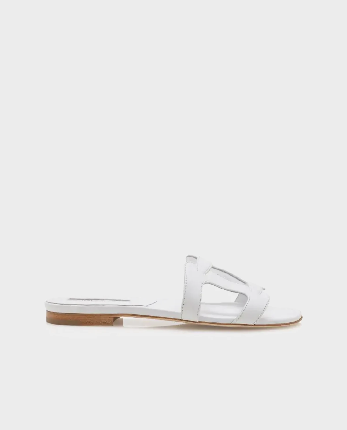 Białe skórzane klapki Grellanuflat - Image #0