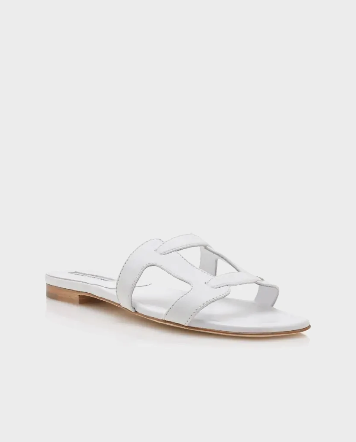 Białe skórzane klapki Grellanuflat - Image #1