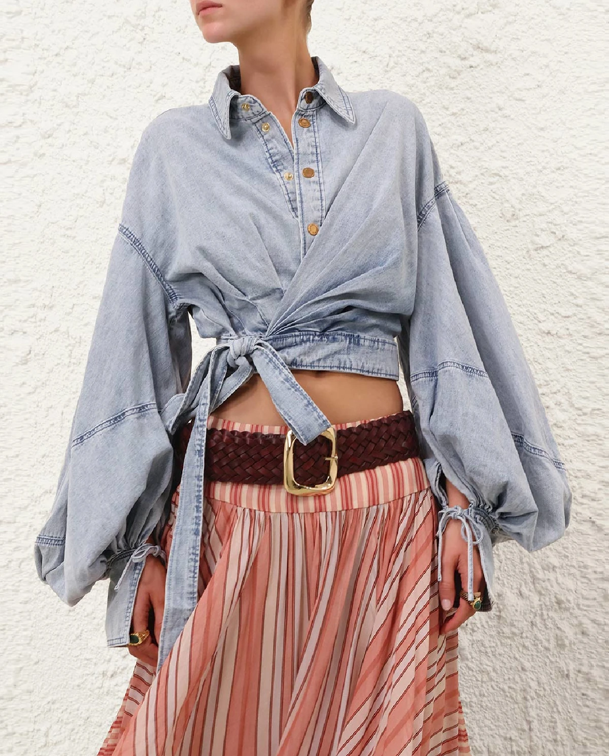 Jeansowa koszula kopertowa Rebellion - Image #0