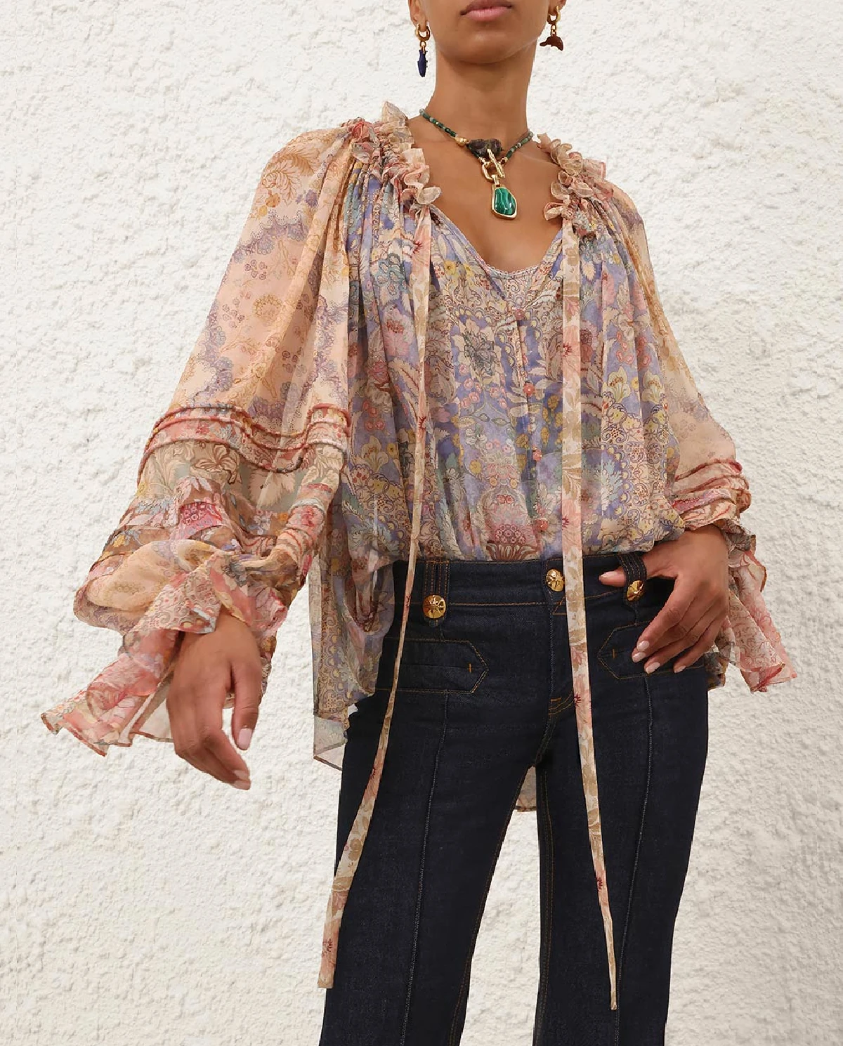 Jedwabna bluzka w kwiaty Rebellion - Image #0