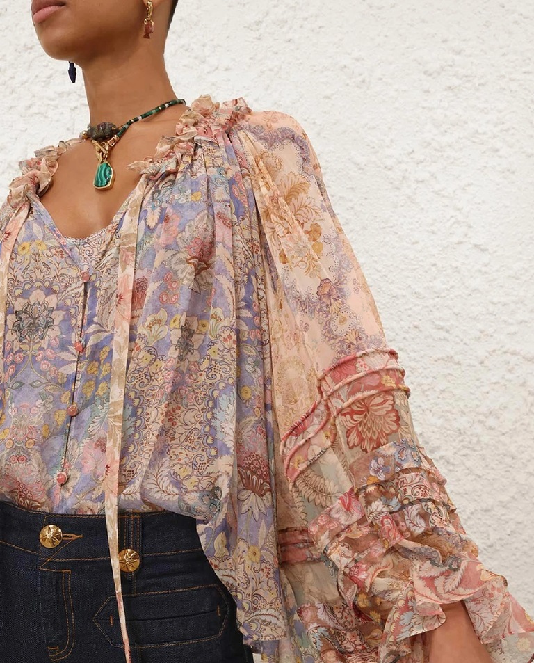 Jedwabna bluzka w kwiaty Rebellion - Image #4