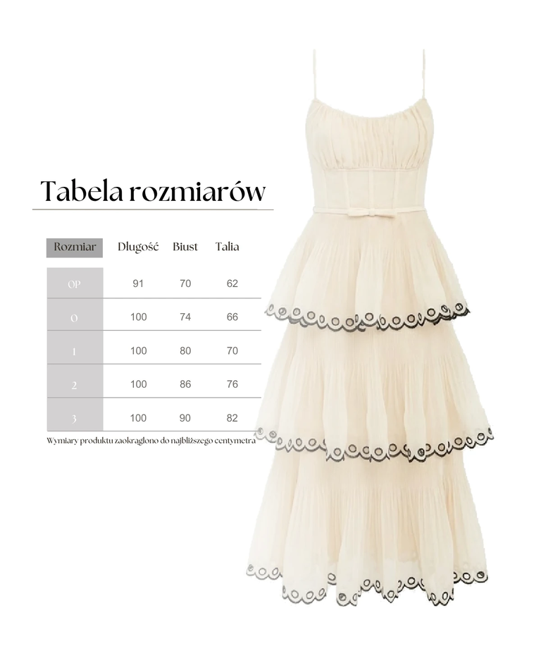 Kremowa haftowana sukienka midi