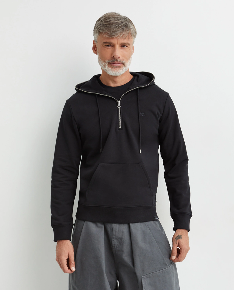 Czarna bawełniana bluza z kapturem