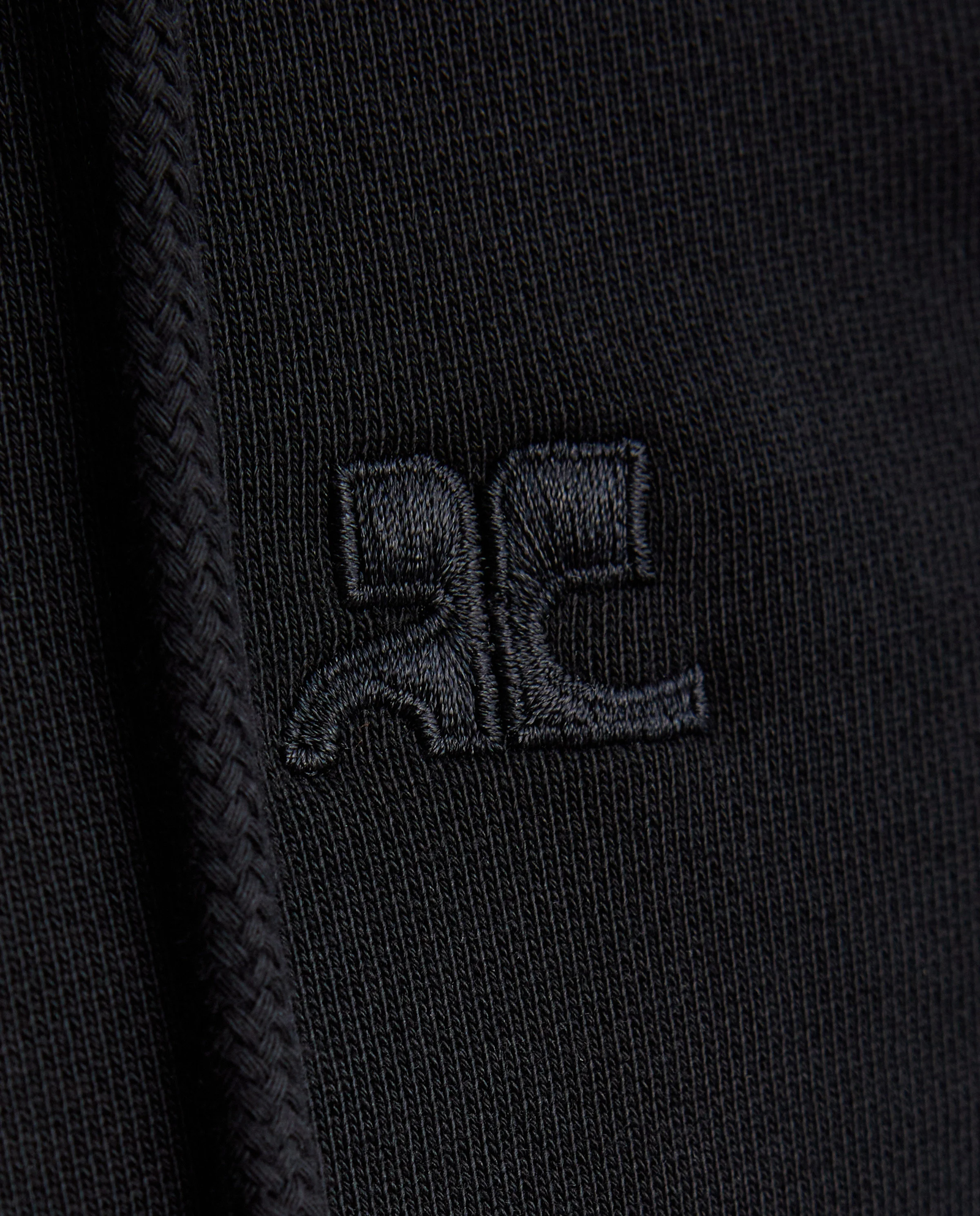 Czarna bawełniana bluza z kapturem - Image #4