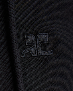 Czarna bawełniana bluza z kapturem - Image #4