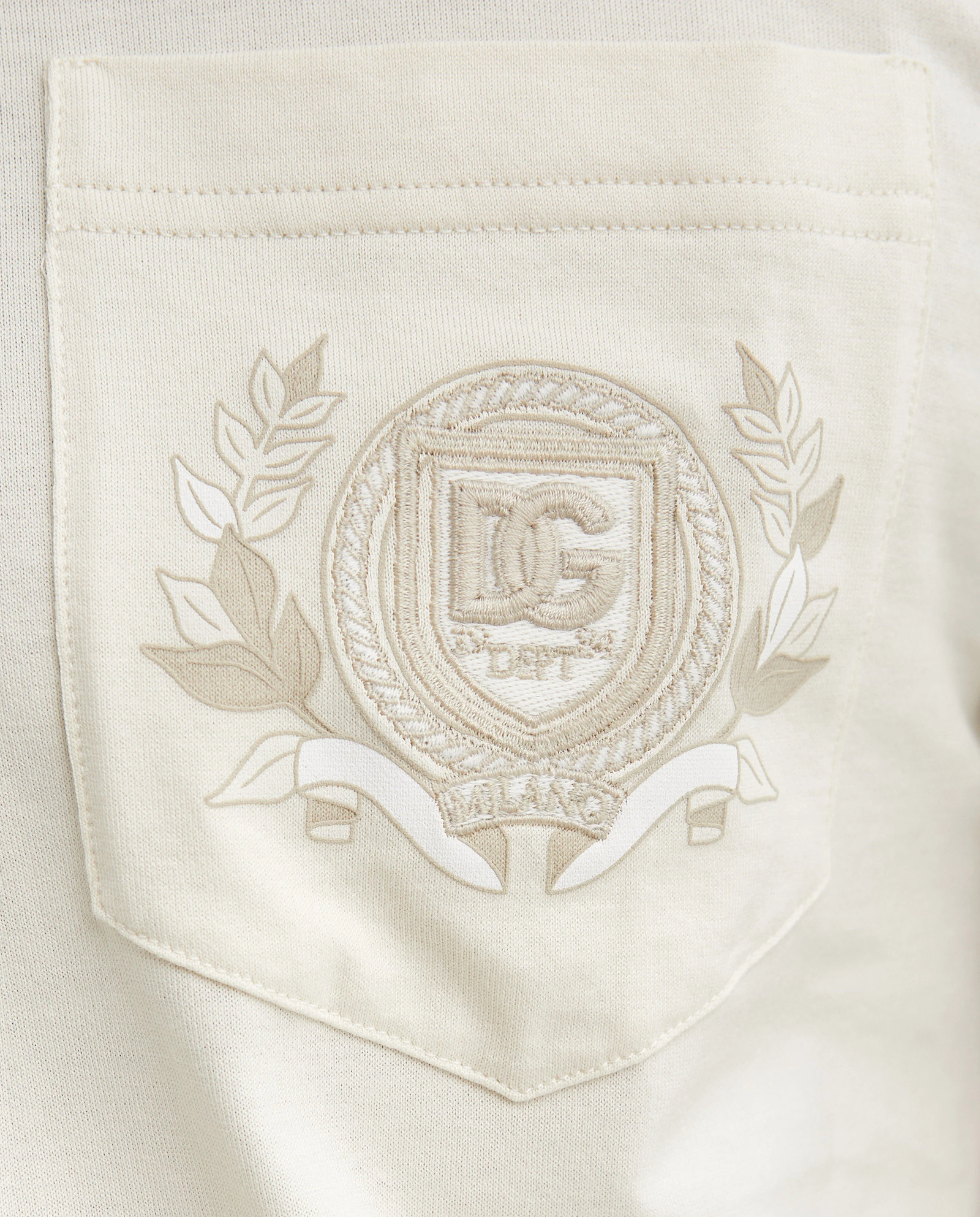 Kremowa bawełniana koszulka z logo - Image #4