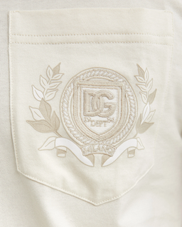 Kremowa bawełniana koszulka z logo - Image #4