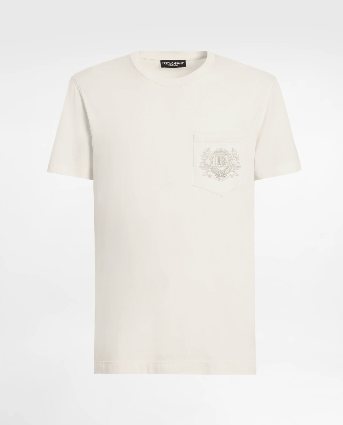 Kremowa bawełniana koszulka z logo - Image #1