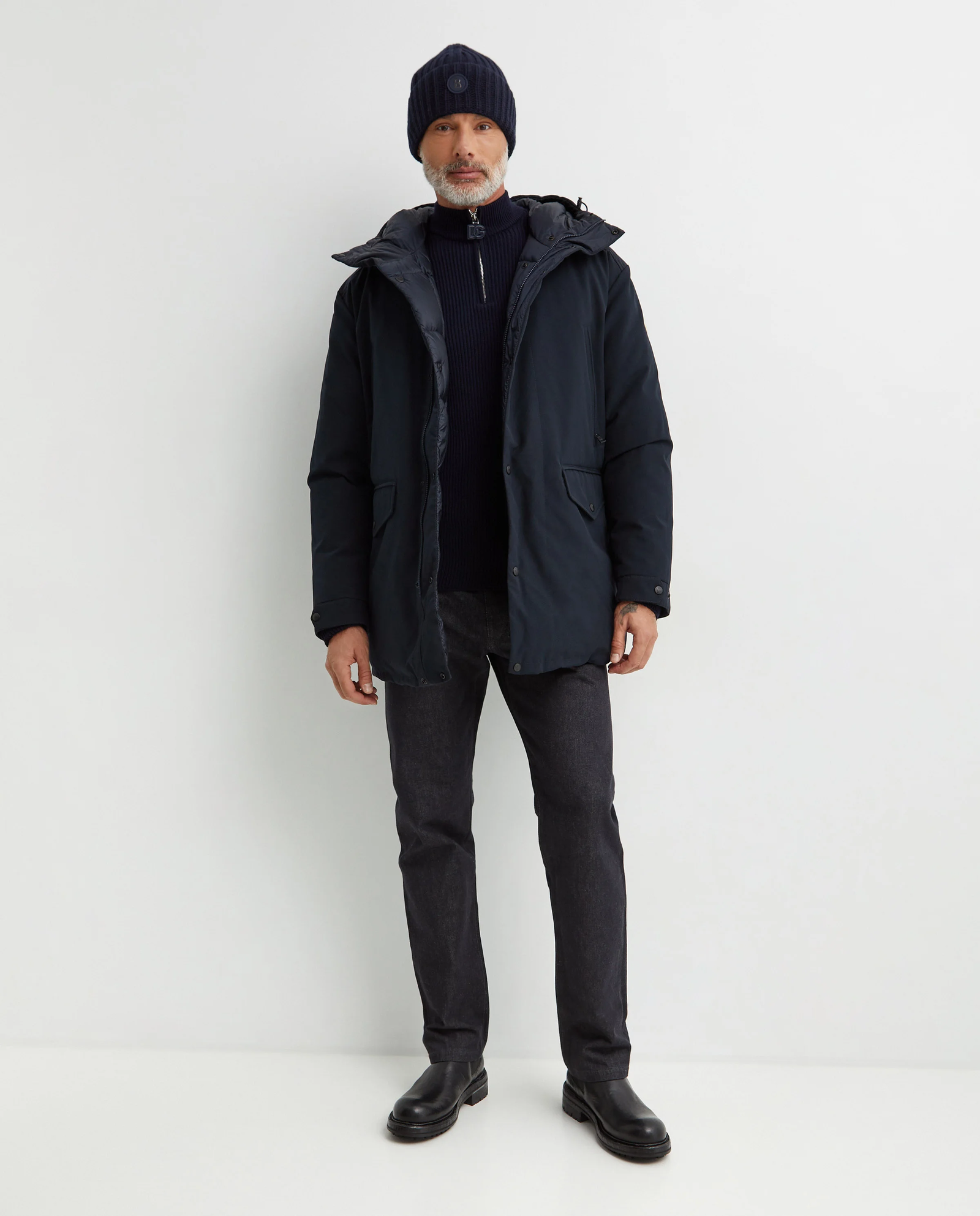 Granatowa kurtka dwustronna - Image #2