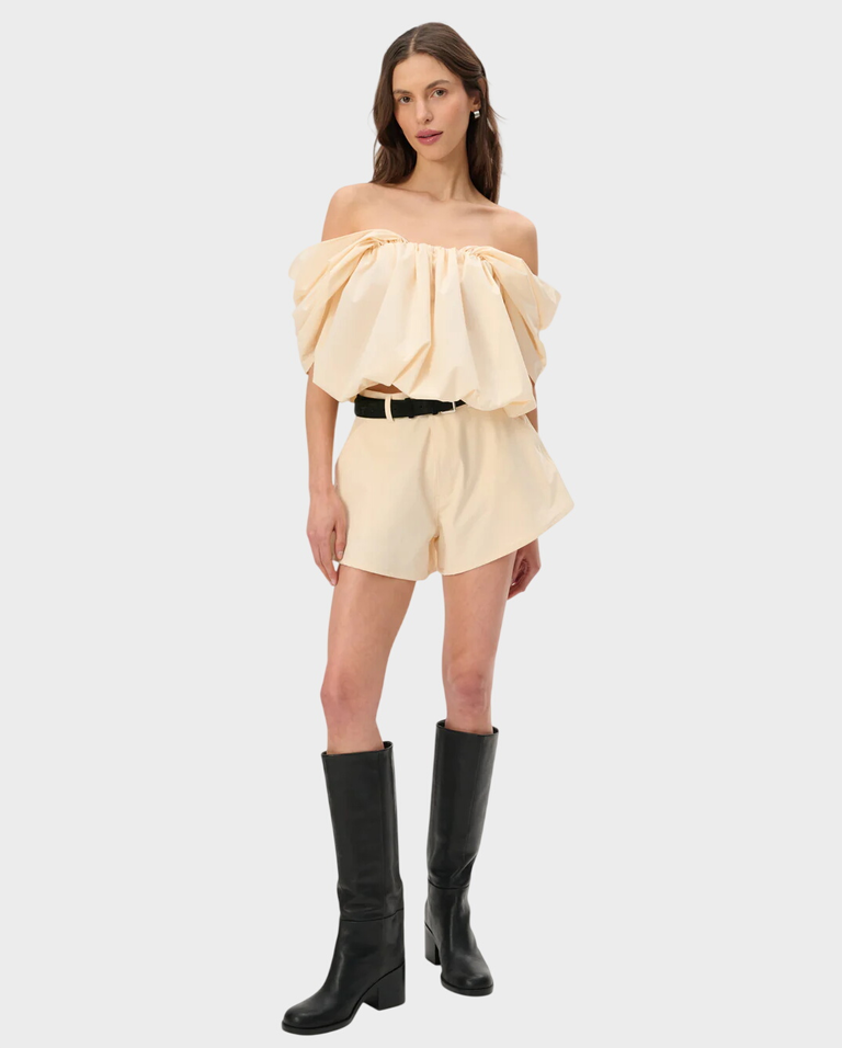 Masełkowy top o kroju bombki Yena