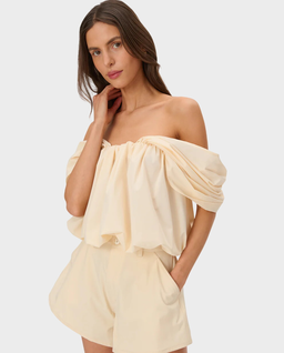 Masełkowy top o kroju bombki Yena - Image #2