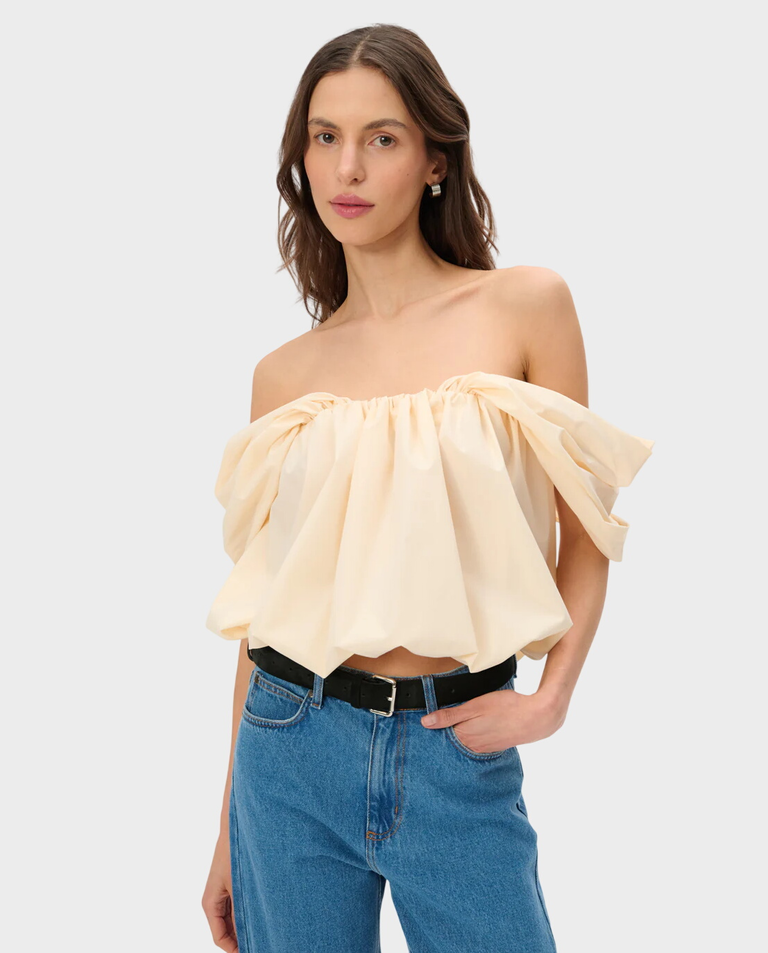 Masełkowy top o kroju bombki Yena