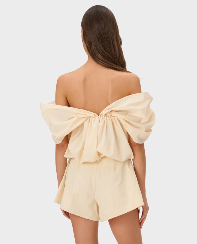 Masełkowe szorty o trapezowym kroju Naomi - Image #3