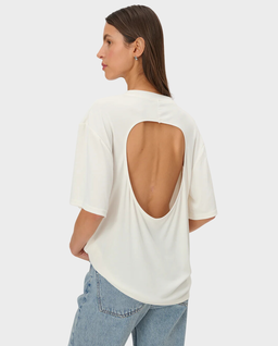 Biały t-shirt z wycięciem Ariana - Image #2