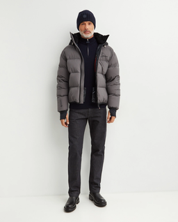 Szara pikowana kurtka z logo - Image #2