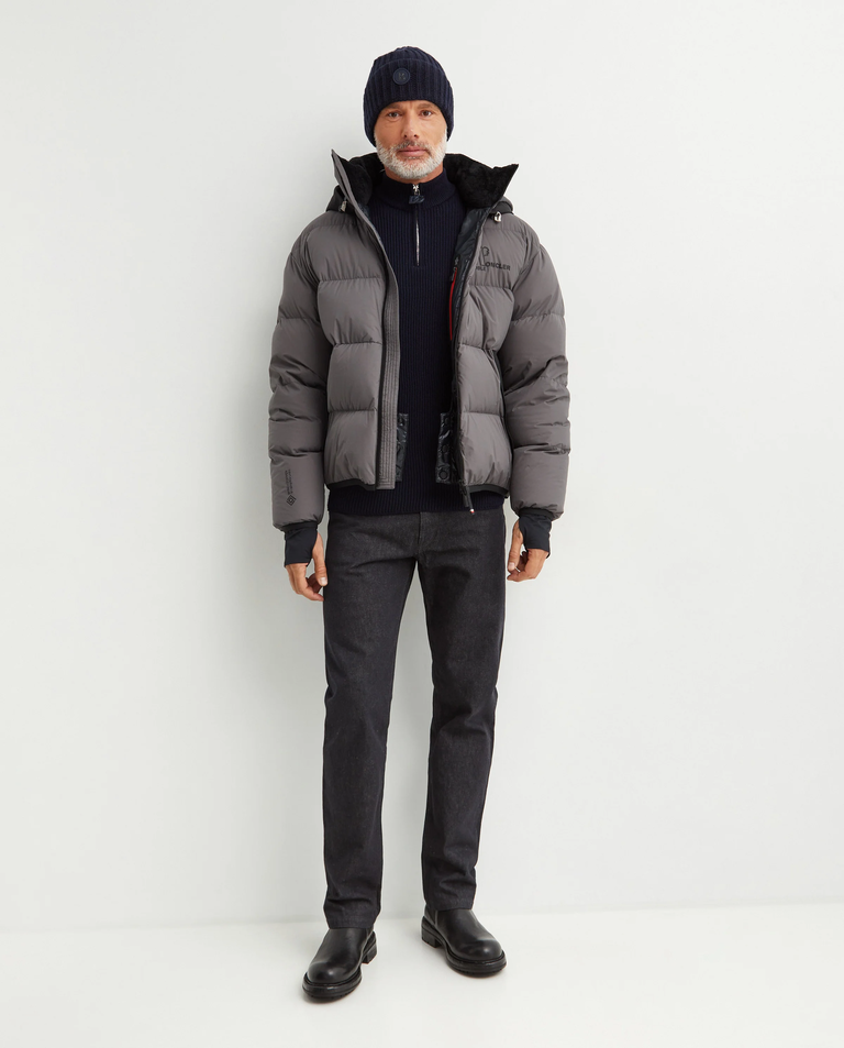 Szara pikowana kurtka z logo - Image #2