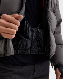 Szara pikowana kurtka z logo - Image #5