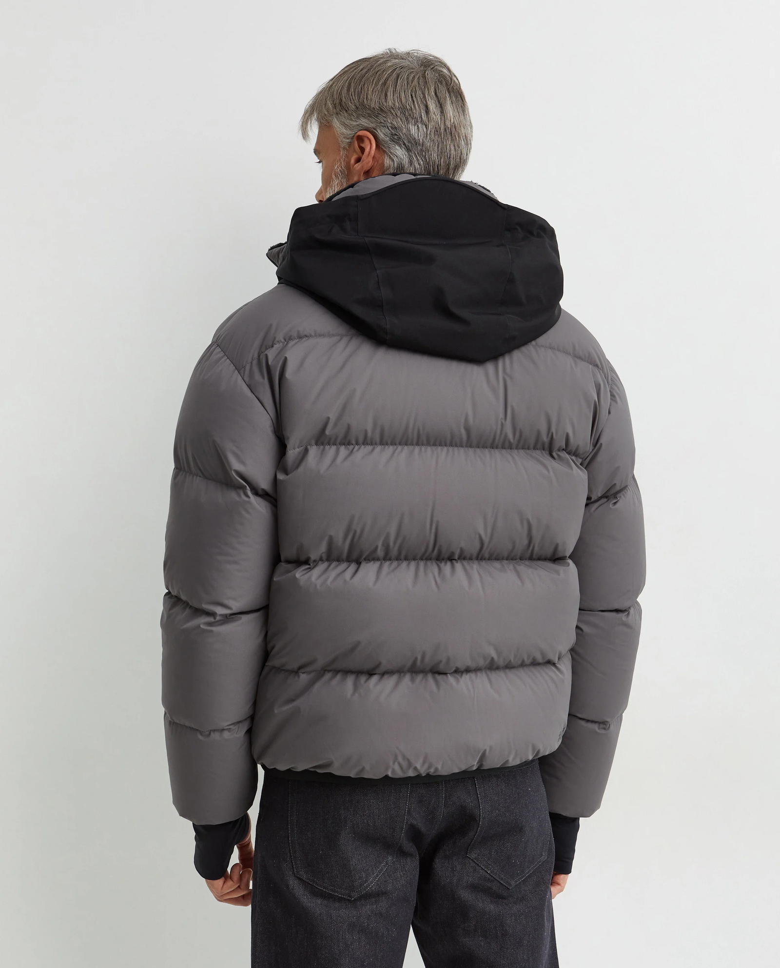 Szara pikowana kurtka z logo - Image #3