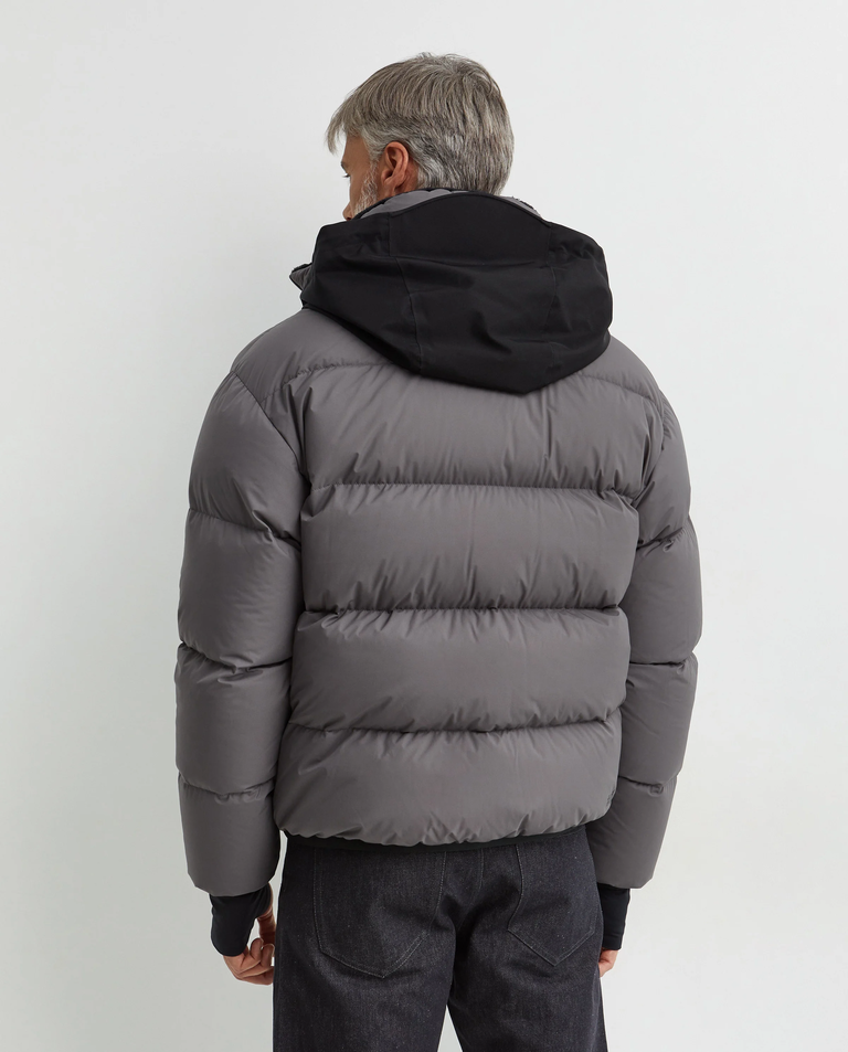 Szara pikowana kurtka z logo - Image #3