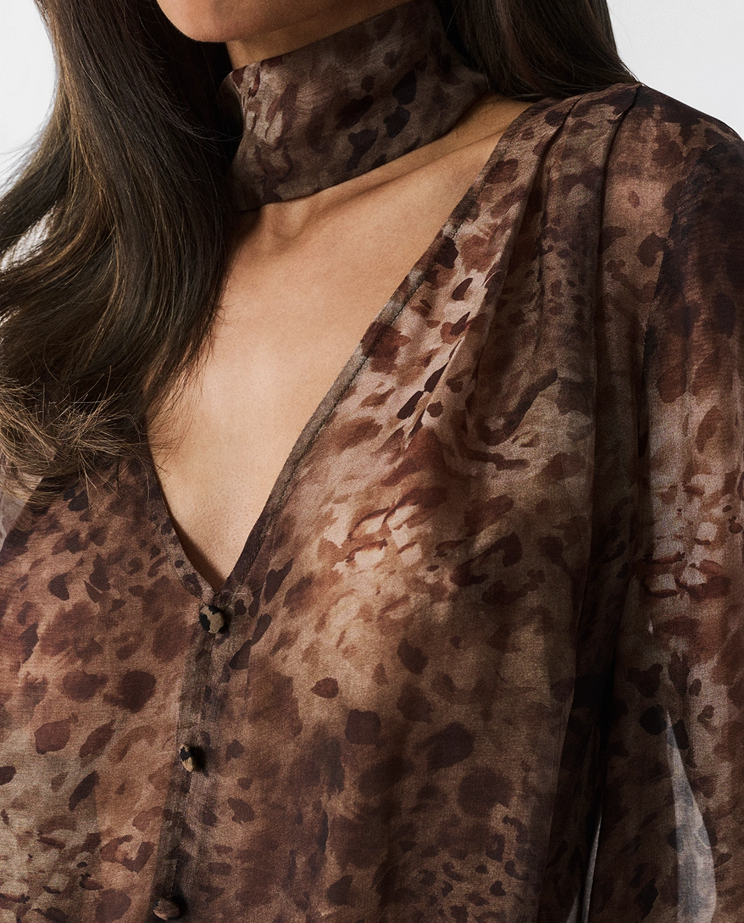 Koszula z wiskozy i jedwabiu Aude Leopard - Image #5