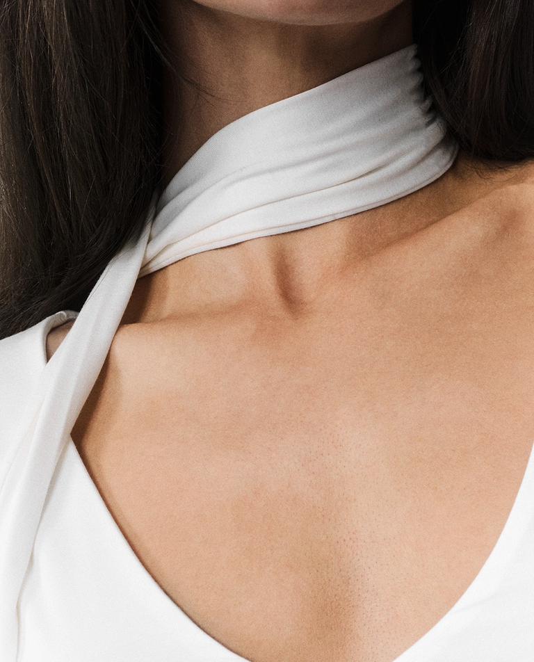 Biały szalik z modalu - Image #2