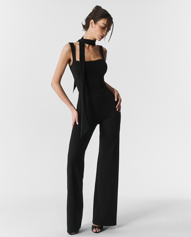 Czarny maxi kombinezon Natasha