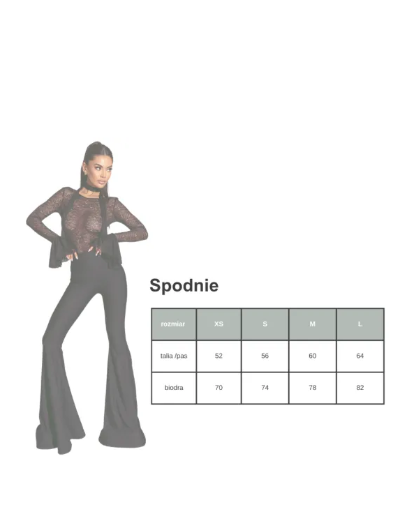 Czarne spodnie z rozszerzanymi nogawkami #079 - Image #4