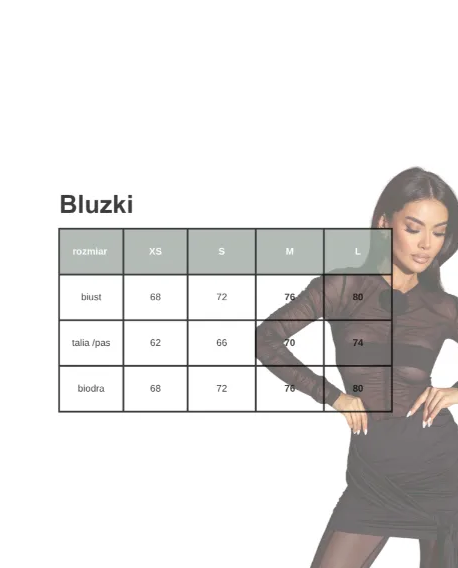 Transparentna bluzka z drapowaną opaską #059 - Image #4