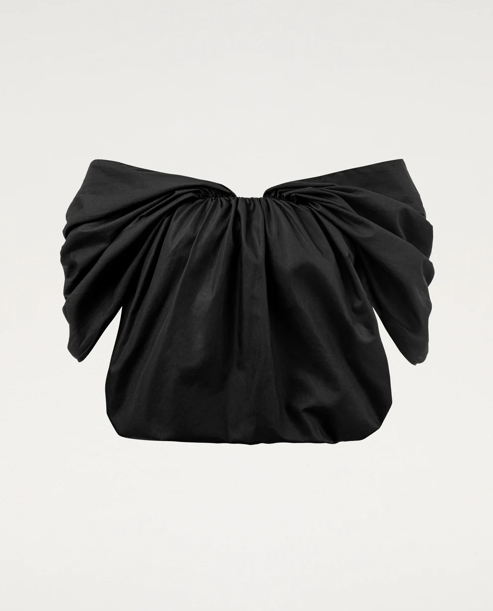 Czarny  top o krótkim kroju Yena - Image #2