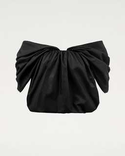 Czarny  top o krótkim kroju Yena - Image #2