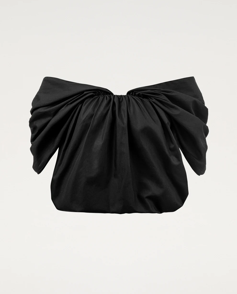 Czarny  top o krótkim kroju Yena - Image #2