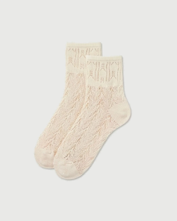 Białe szydełkowe skarpetki Erica - Image #2