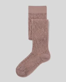Szare koronkowe podkolanówki Rosa - Image #1
