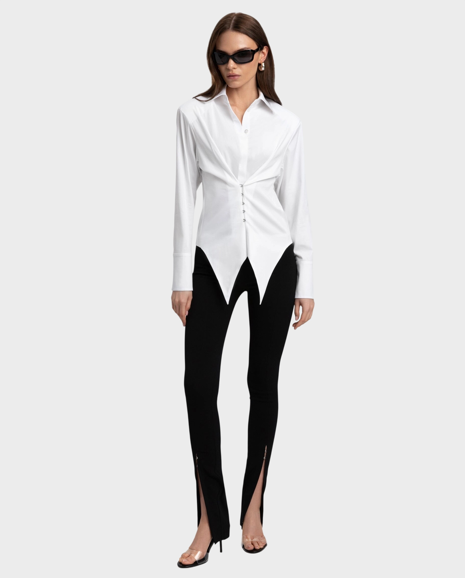 Czarne spodnie z rozcięciami Valeria - Image #1