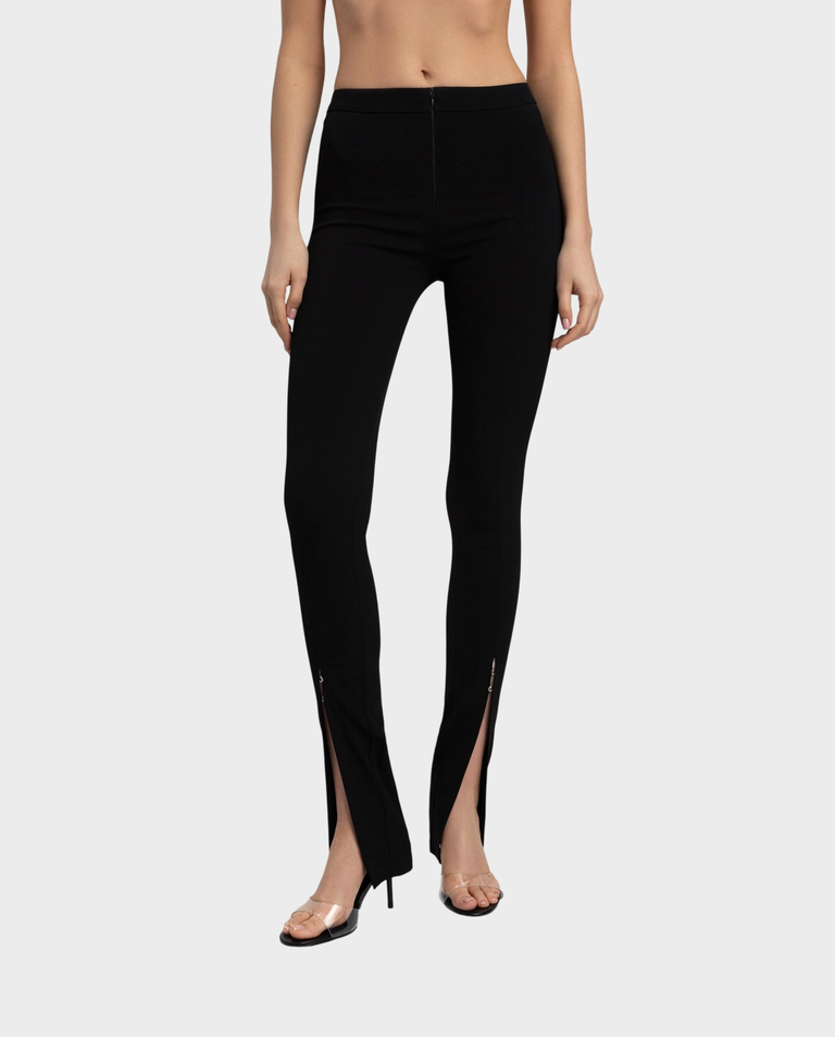 Czarne spodnie z rozcięciami Valeria