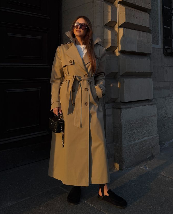 Długi beżowy trencz Venice - Image #6