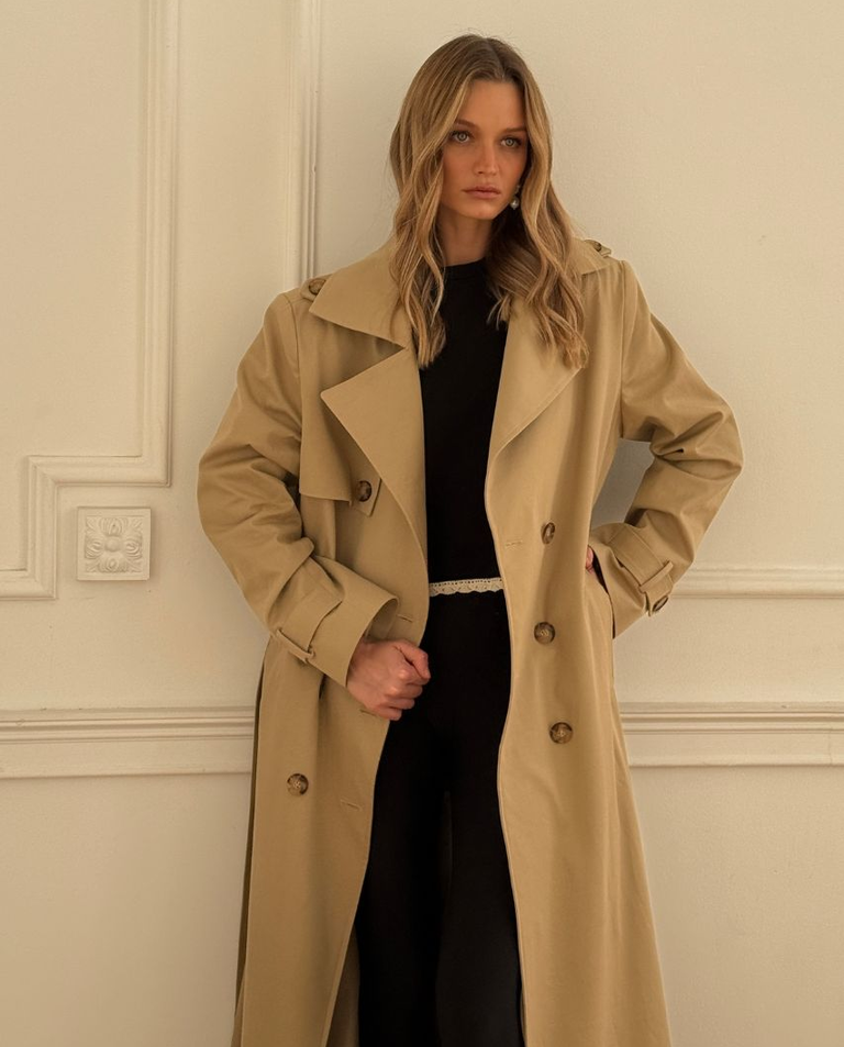 Długi beżowy trencz Venice - Image #2