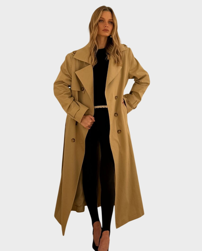 Długi beżowy trencz Venice