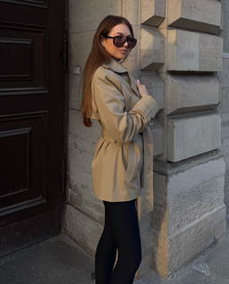 Krótki beżowy trencz Venice - Image #7