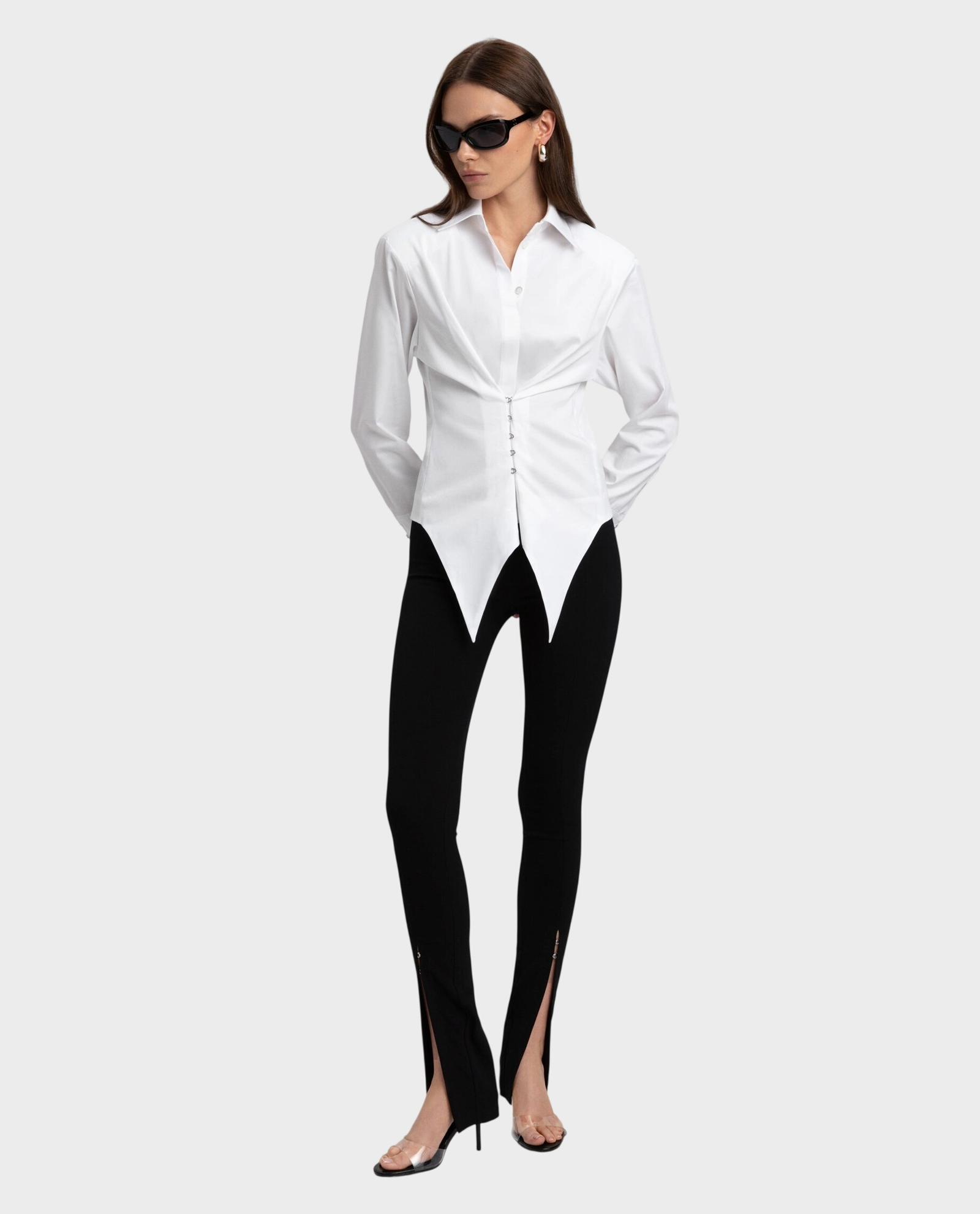 Biała koszula z haftkami Valora - Image #1