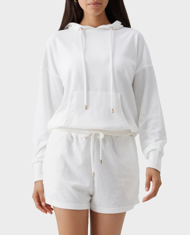 Biała bluza z kapturem Nora