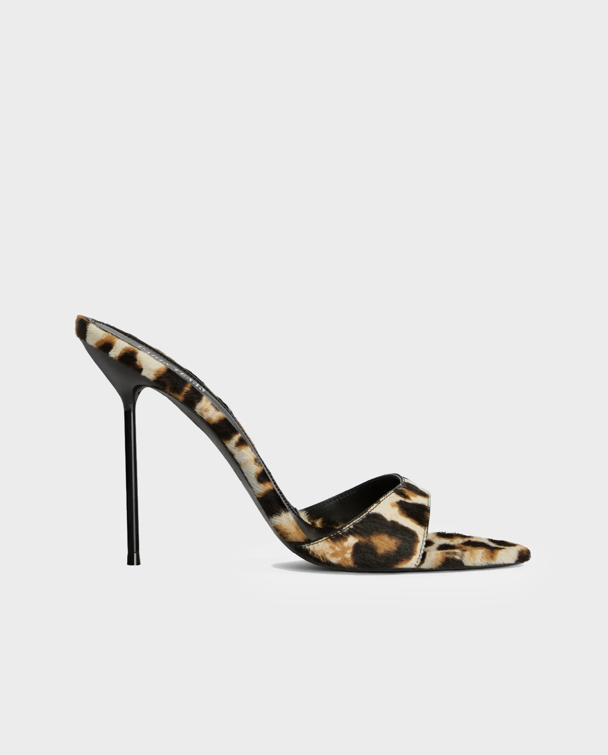 Klapki na szpilce z nadrukiem w panterkę Lidia 105 - Image #0