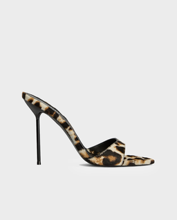 Klapki na szpilce z nadrukiem w panterkę Lidia 105 - Image #0