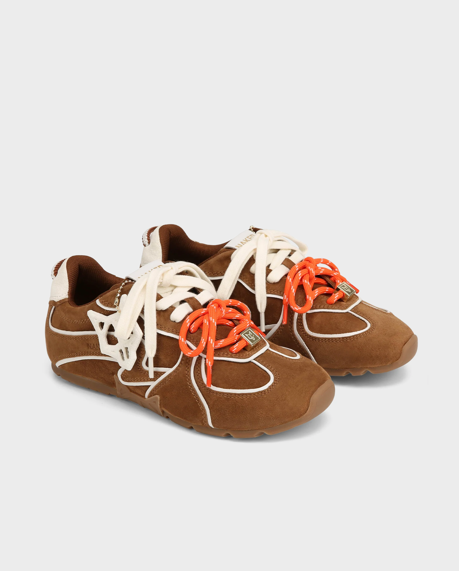 Zamszowe sneakersy Adored Tan/White Suede - Image #1