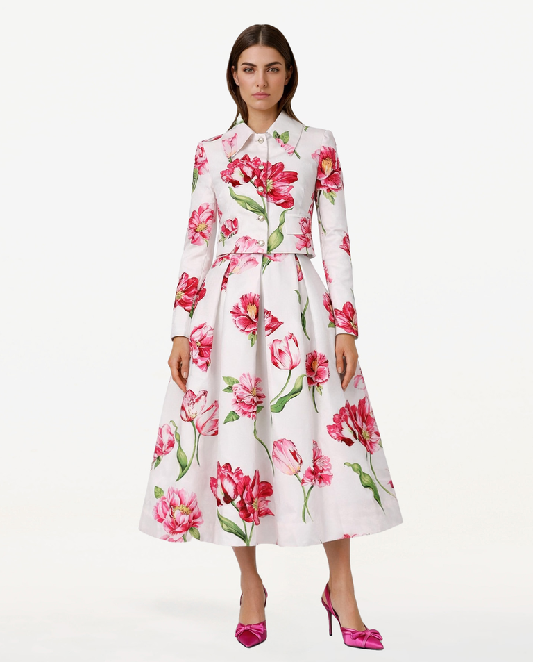 Spódnica w kwiaty Castle Blue