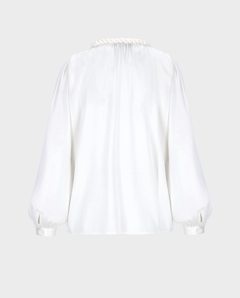 Jedwabna bluzka z wiązaniem Charlotte